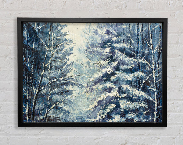 Schnee auf den Bäumen Winterland