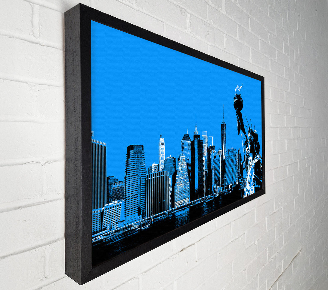  A Canvas Print of The Statue Of Liberty Blue Canvas Art