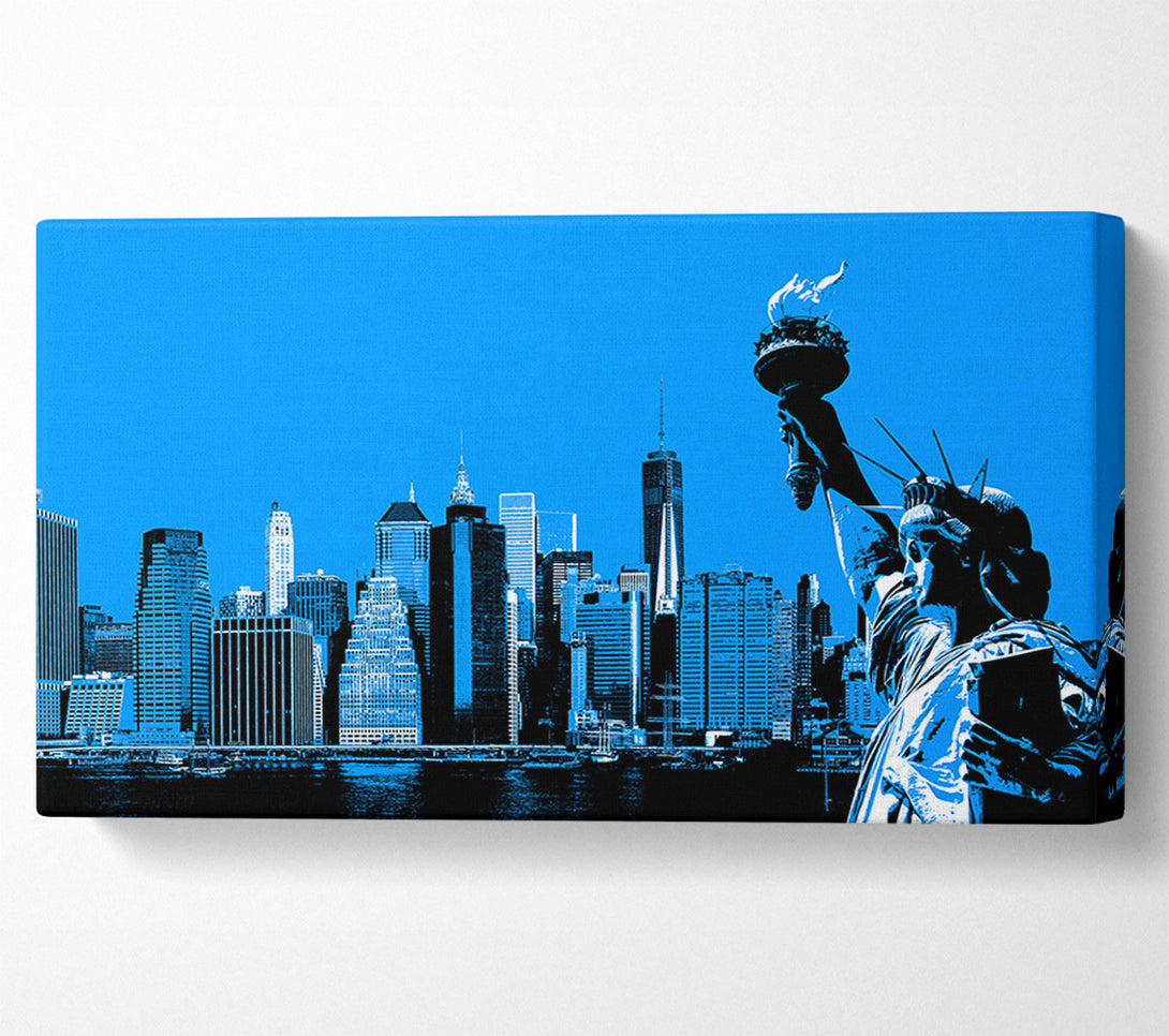  A Canvas Print of The Statue Of Liberty Blue Canvas Art