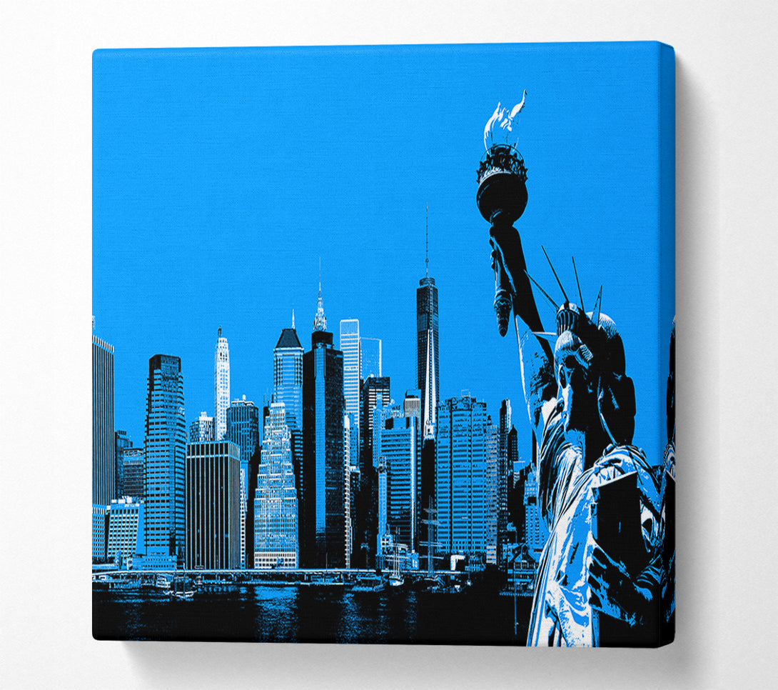  A Canvas Print of The Statue Of Liberty Blue Canvas Art