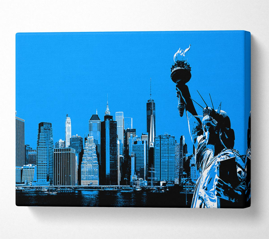  A Canvas Print of The Statue Of Liberty Blue Canvas Art