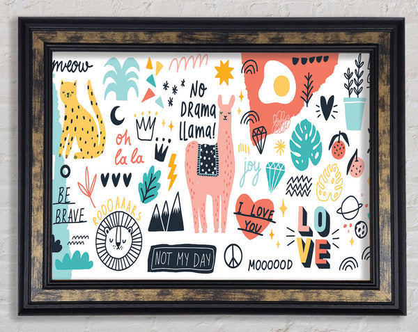 No Drama Llama Framed Print