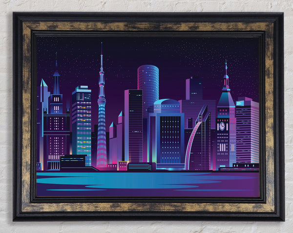 The Futuristic City Framed Print