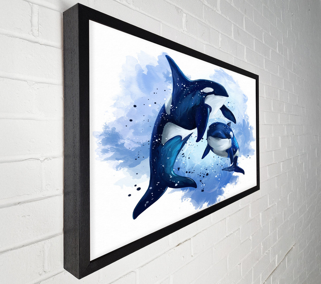  A Canvas Print of Orca Mother And Baby Canvas Art