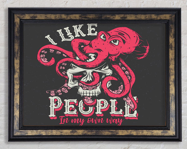 I Like People In My Own Way Framed Print