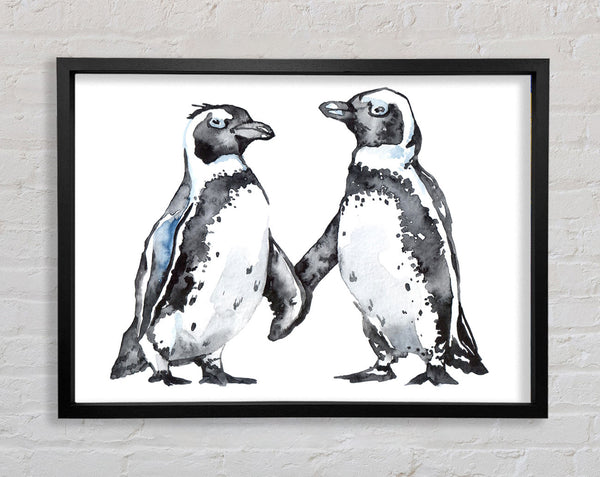 Zwei Pinguine zittern