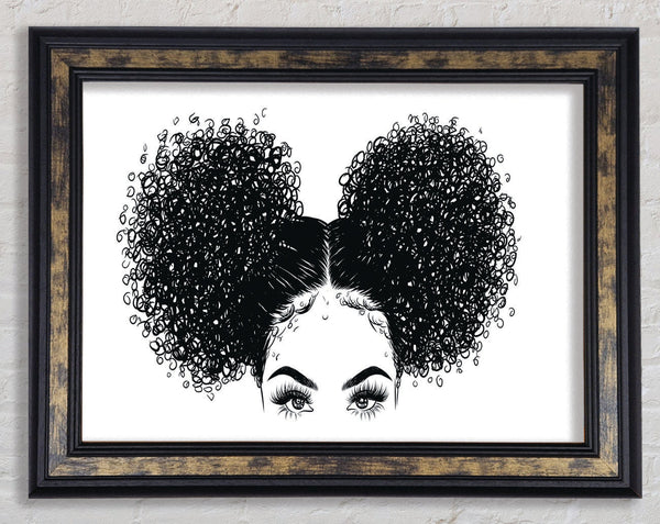 Funk Hair Woman Framed Print