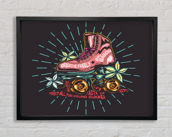 Skating Retro Style Framed Print