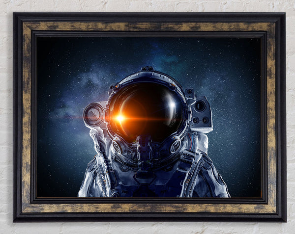 Reflection Of The Sun Spaceman Framed Print
