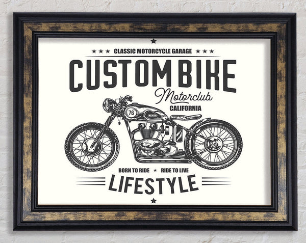 Custom Bike Motor Club Framed Print