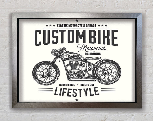 Custom Bike Motor Club Framed Print