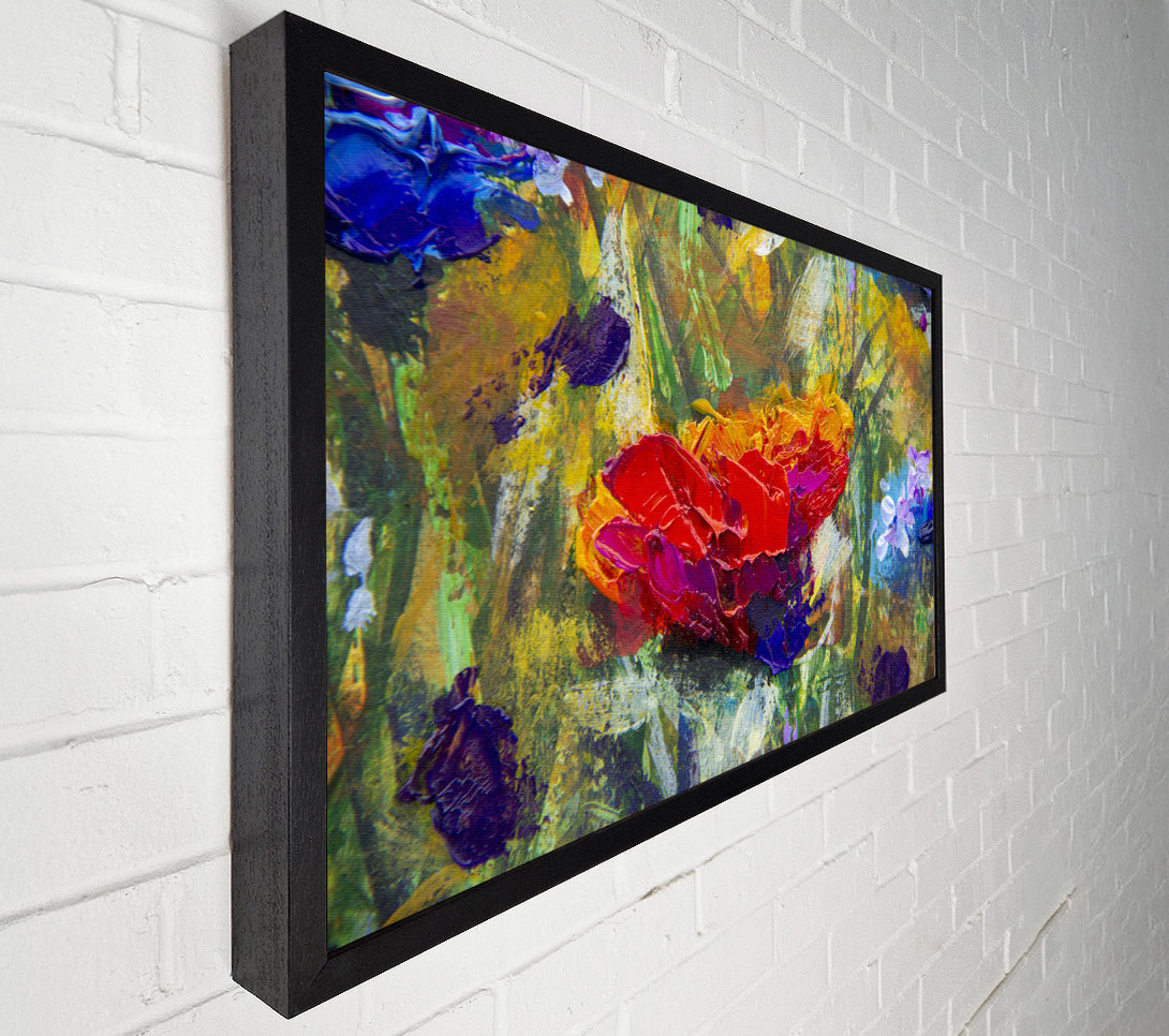  A Canvas Print of Red Flower Abstract Paints Canvas Art