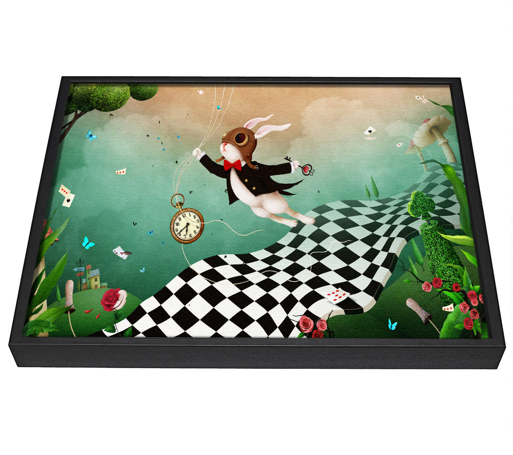 A picture of a Alice In Wonderland Out Of Time framed canvas print sold by Wallart-Direct.co.uk