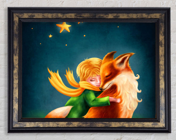 Hugging The Fox Framed Print