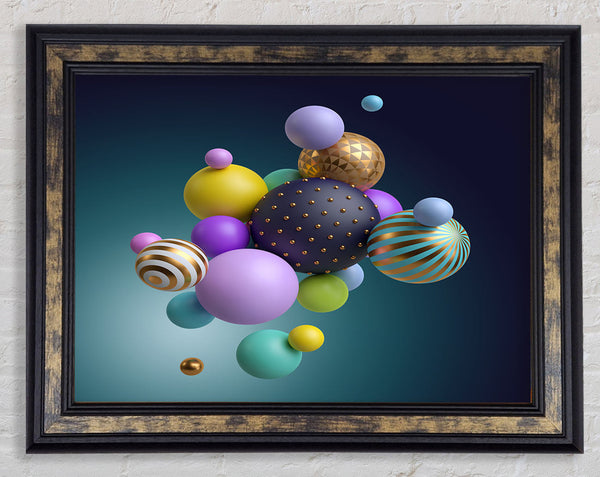 Spheres Of Three Dimensional Abstract Framed Print