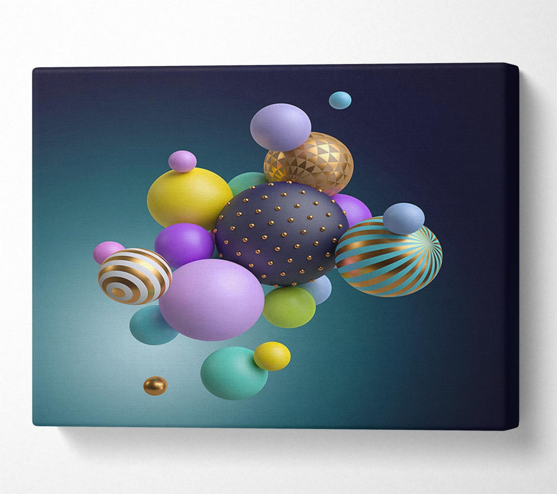  A Canvas Print of Spheres Of Three Dimensional Abstract Canvas Art