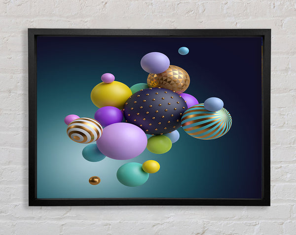 Spheres Of Three Dimensional Abstract Framed Print