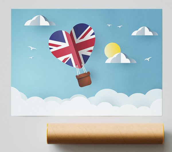 Union Jack Hot Air Balloon Giclee Print