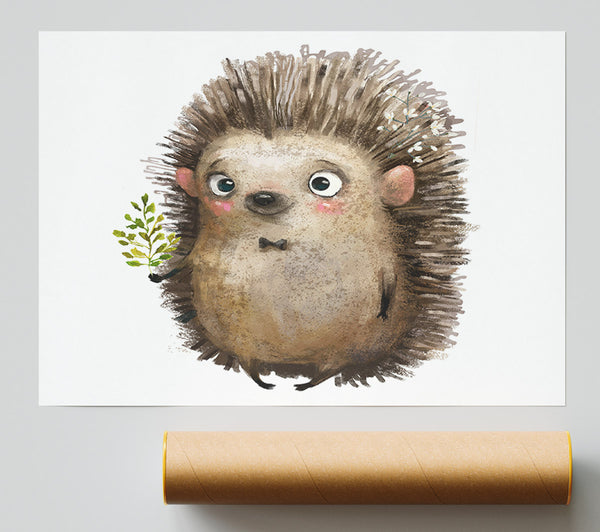 Hedgehog With Flowers Poster