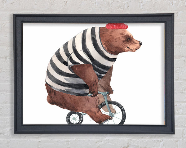 Bear On A Bike Framed Print