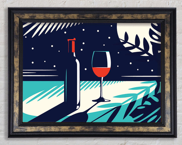 Wine And Bottle Framed Print