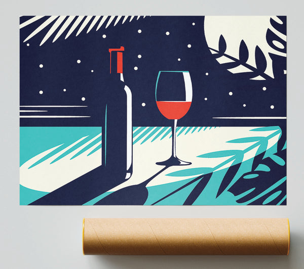 Wine And Bottle Poster