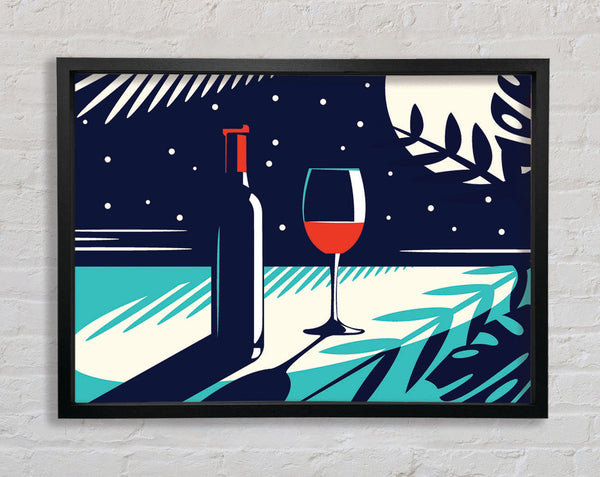 Wine And Bottle Framed Print