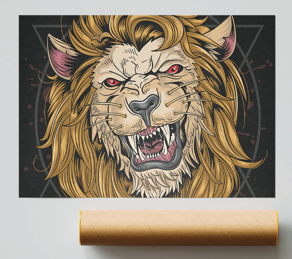 Fearsome Lion Angry Giclee Print