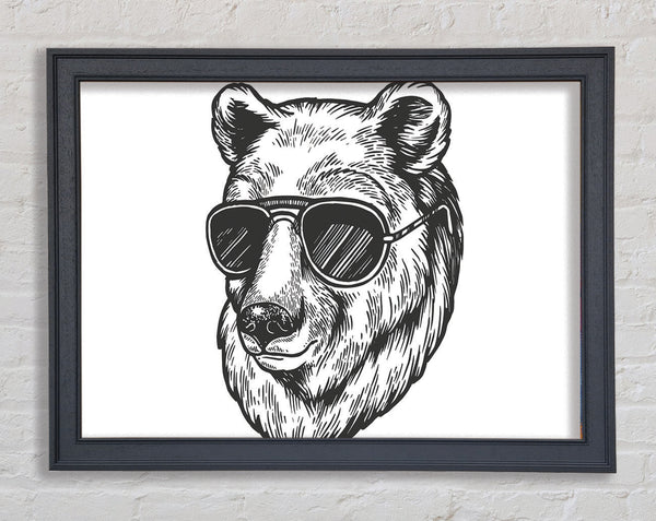 Bear Sunglasses Chill Framed Print