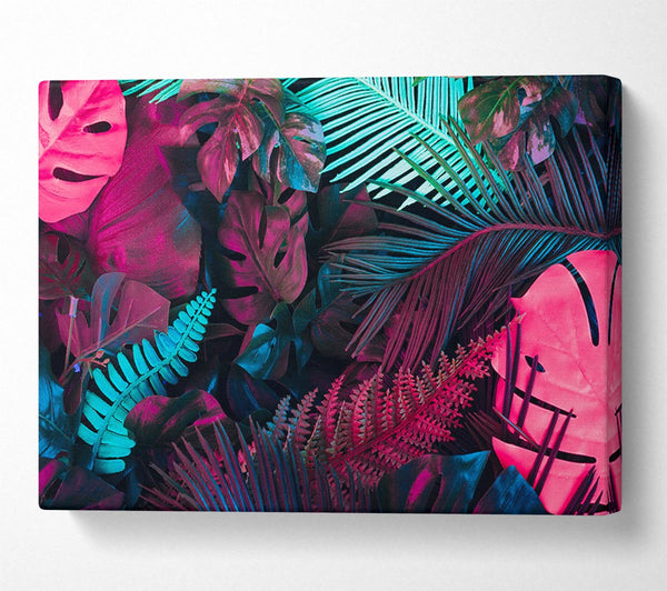  A Canvas Print of Fluorescent Palm Life Canvas Art