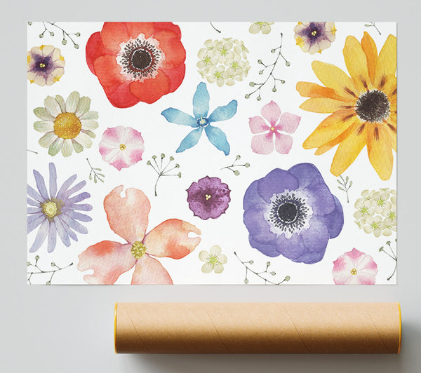 Aerial View Flowers Poster