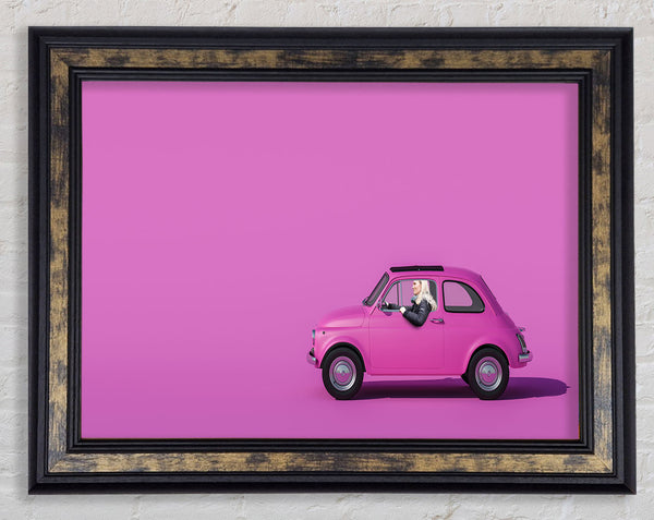Pink Fiat 500 Classic Framed Print