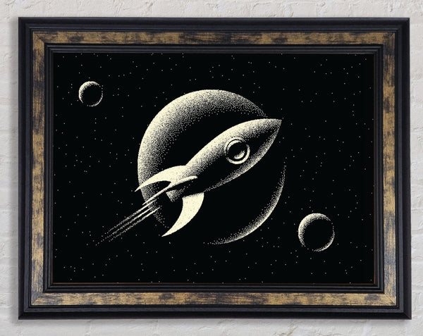 Old School Rocket Framed Print