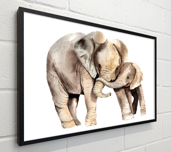 Elephants Holding Trunks