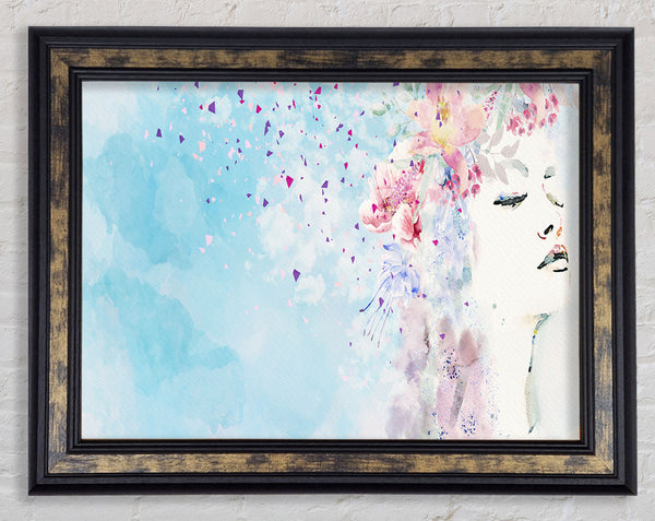 Woman Hair Blossom Framed Print