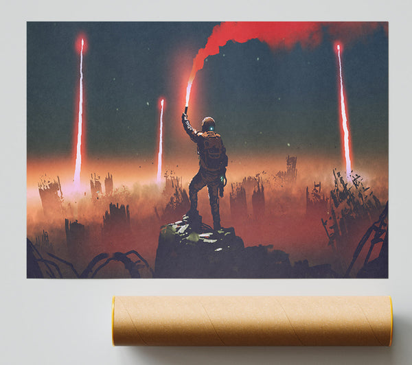 Lifting The Smoke Grenade Giclee Print