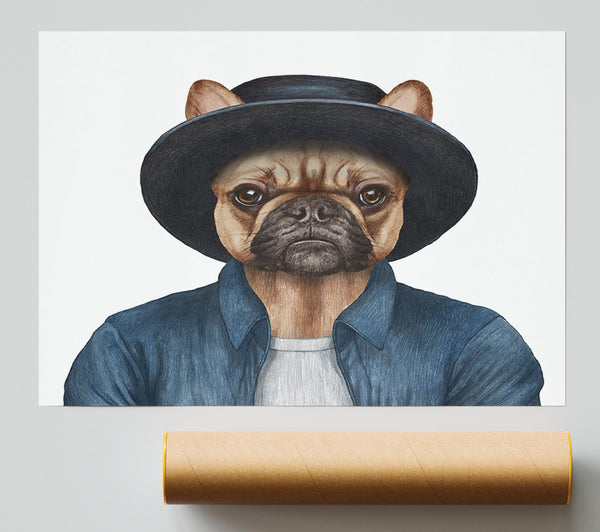 French Bulldog Hat Dog Giclee Print