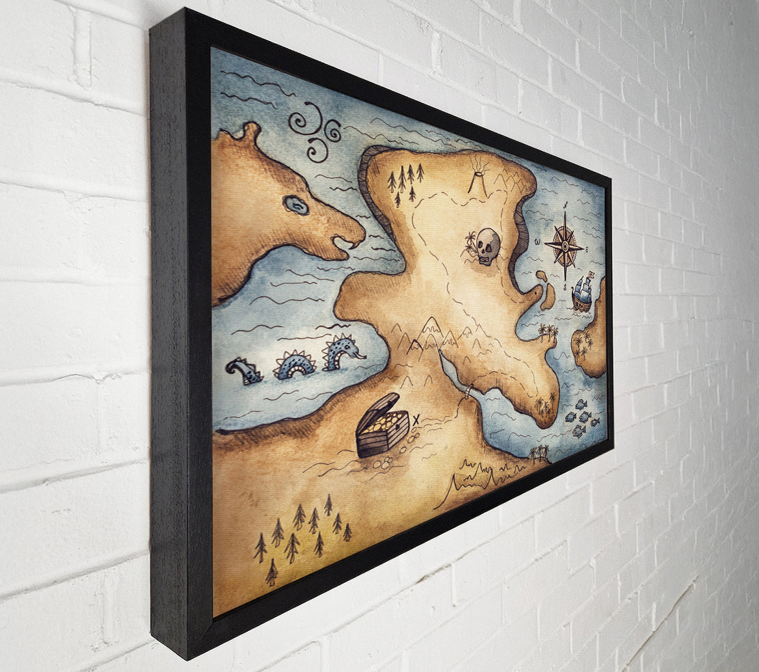  A Canvas Print of Pirate Treasure Map Canvas Art
