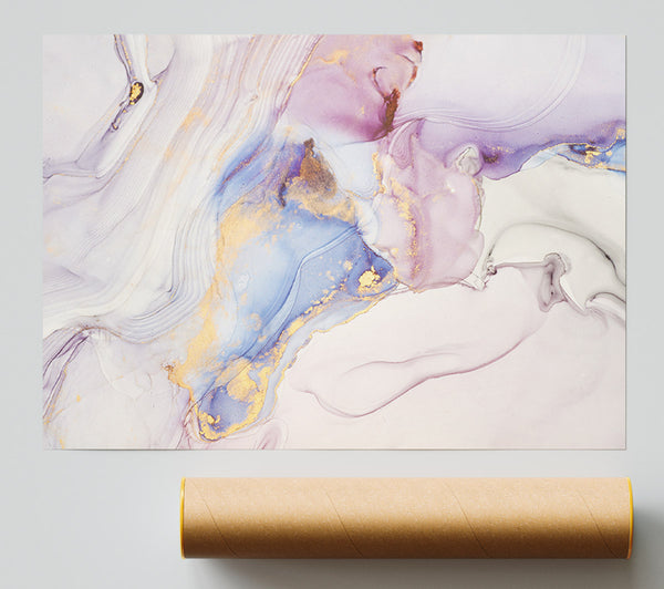 Lilac And Blue Marble Pattern Giclee Print