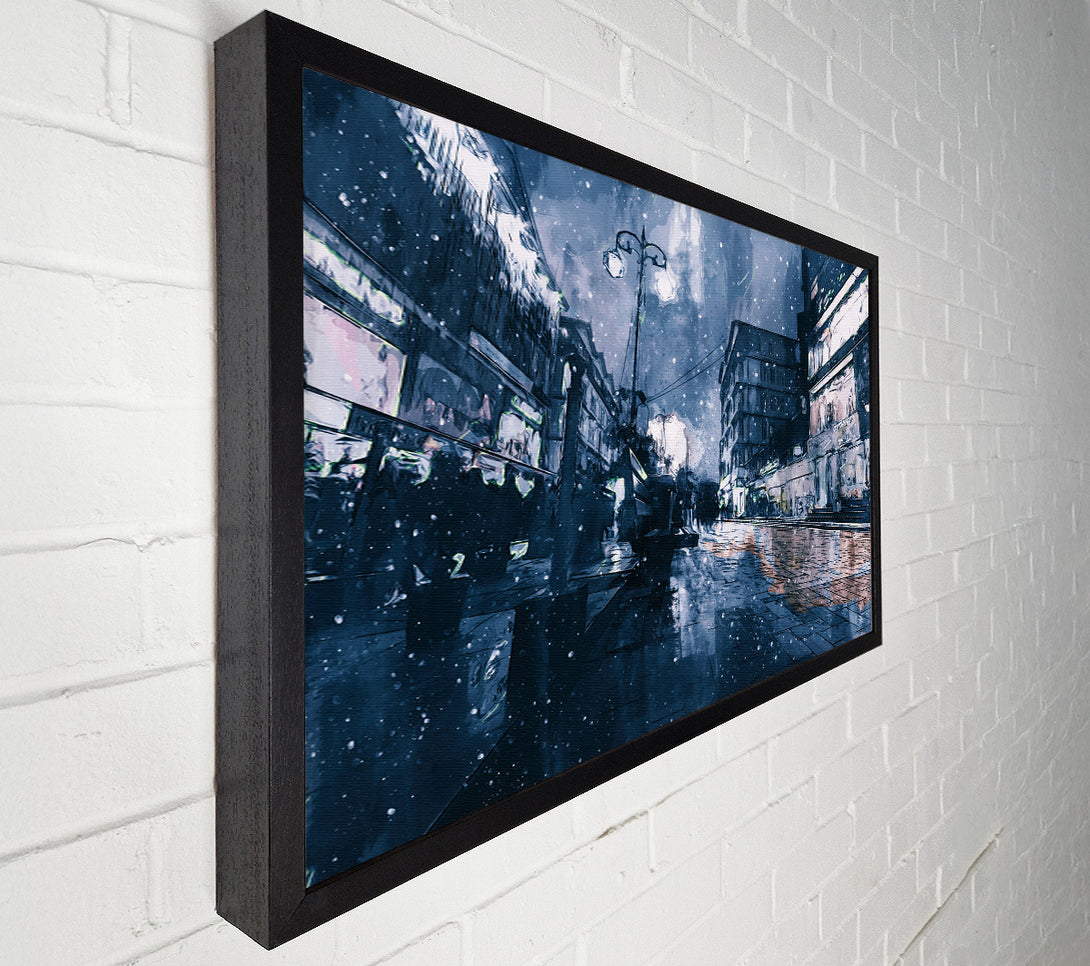  A Canvas Print of The Night Darkened Street Canvas Print