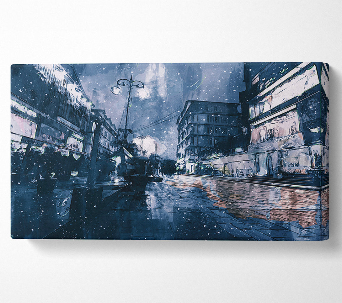  A Canvas Print of The Night Darkened Street Canvas Print