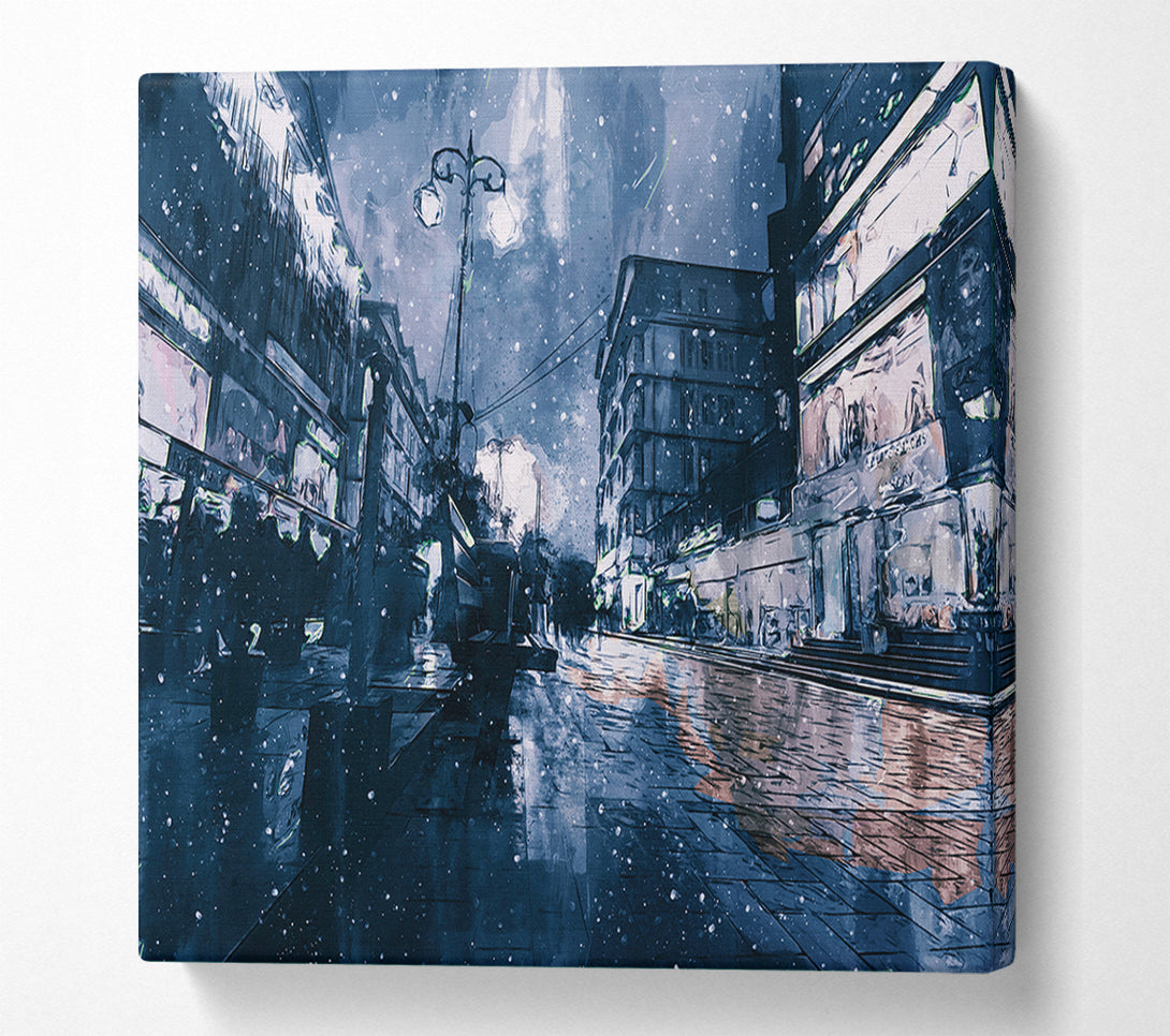  A Canvas Print of The Night Darkened Street Canvas Print