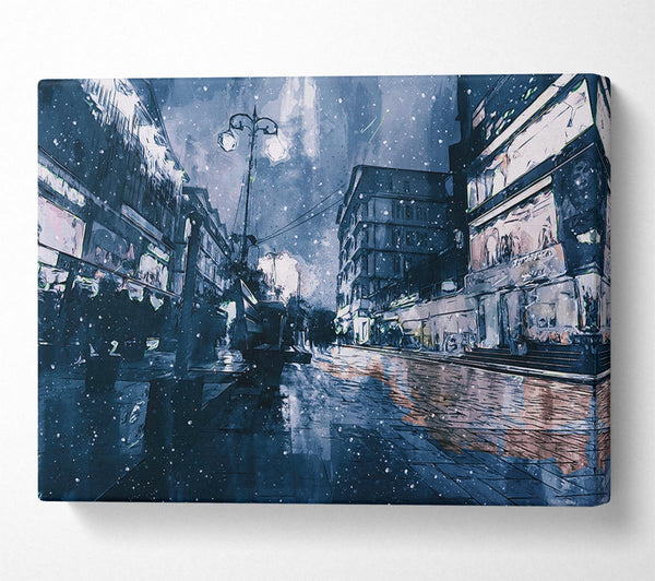  A Canvas Print of The Night Darkened Street Canvas Print