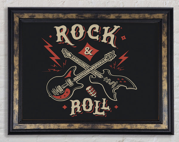 Rock And Roll Guitars Framed Print