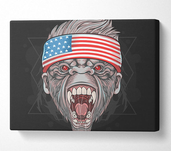Angry Gorilla American Flag