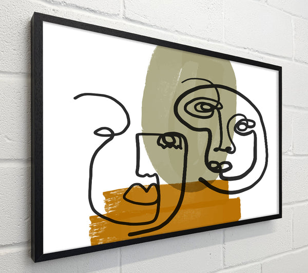 Two Abstract Line Drawing Faces