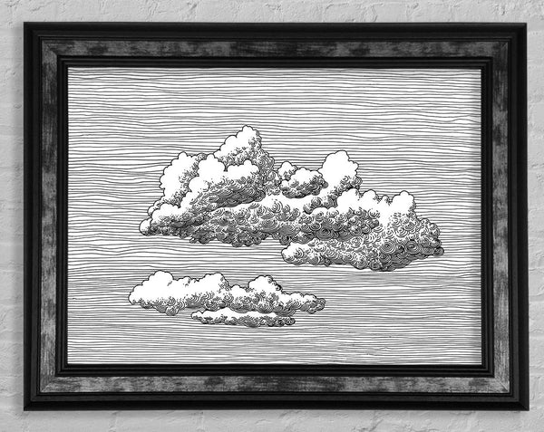 Lines Behind The Clouds Framed Print