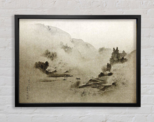 Washed Out Path Through The Valley Framed Print