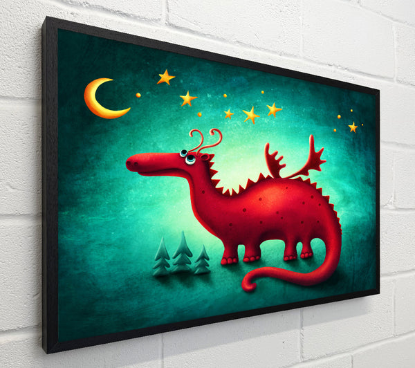 The Red Dragon Beneath The Moon