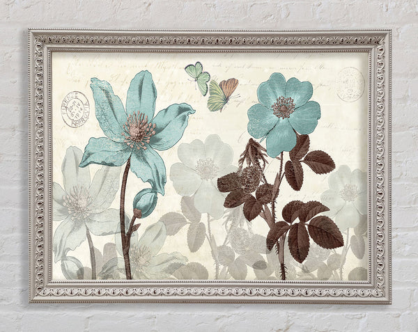Blauer Blumenständer hoch